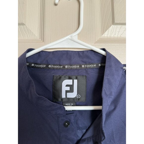 Footjoy FJ Golf Pullover Windbreaker Jacket 1/4 Button Up Navy Blue men’s L B2 - Picture 3 of 6